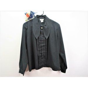 Vintage Lauren Lee Womens Black Lightweight Blouse